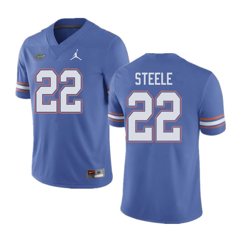 Men's NCAA Florida Gators Chris Steele #22 Stitched Authentic Jordan Brand Blue College Football Jersey WKM6165CV